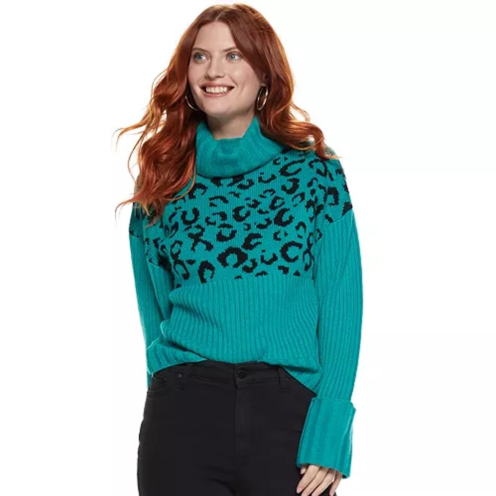 Nine West TEAL Turtleneck Sweater XS